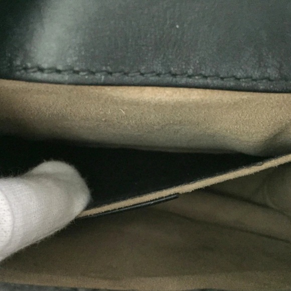 💃Authentic GUCCI Sylvie Mini Sherry Line Leather Chain Shoulder Bag Black - Picture 8 of 11